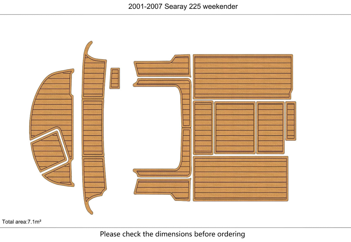 EVA Teak Flooring Mat for Sea Ray 225 Weekender (2001)