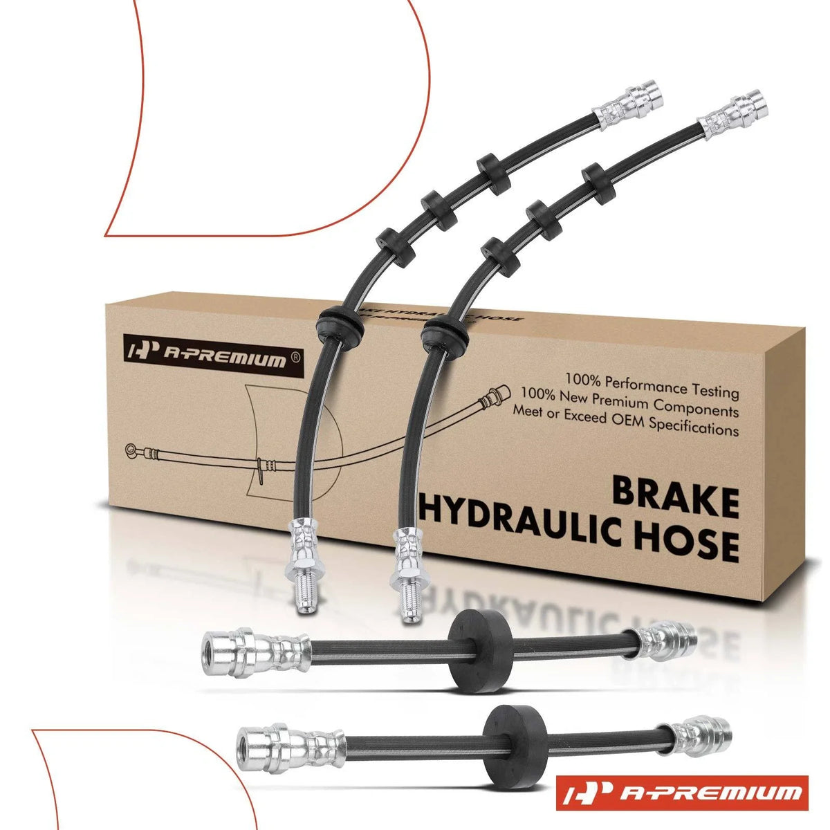 Set of 4 Brake Hydraulic Hoses for Ford Focus (2000–2004)