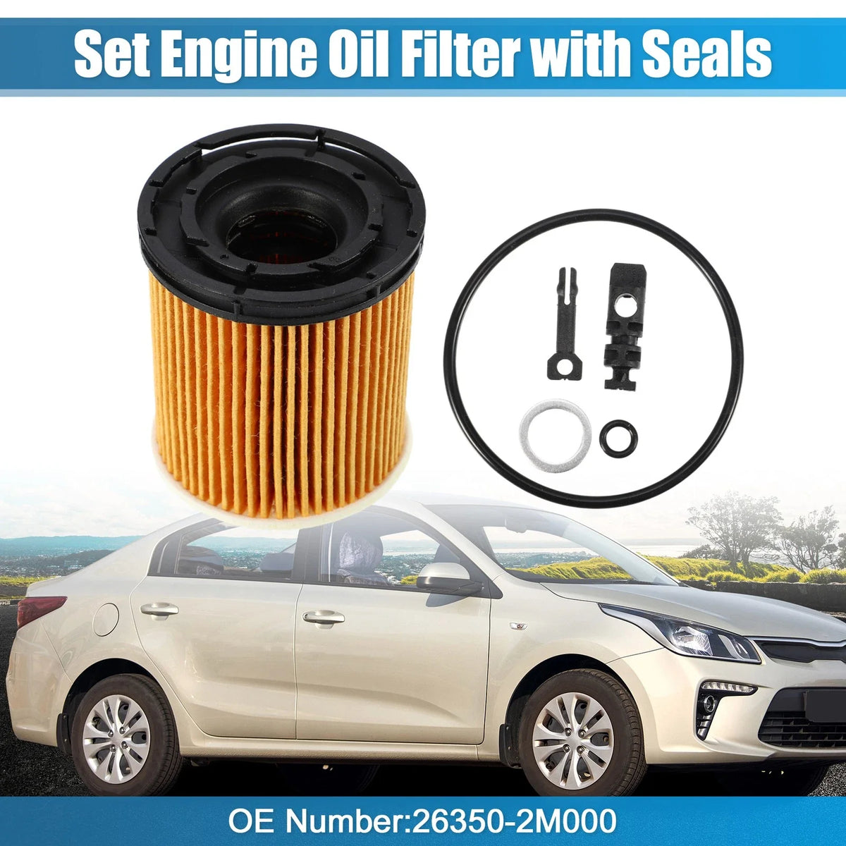 Engine Oil Filter 26350-2M000 for Kia K5, Rio 1.6 (2020–2024)