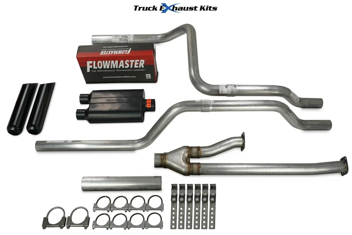 Rear Black Tip 2.5" Dual Exhaust Kit for Toyota Tundra 2009-2013