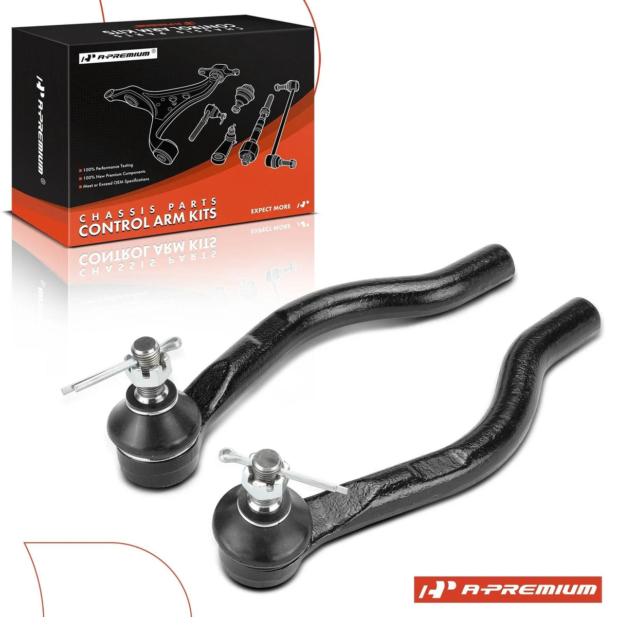 2X Front Outer Tie Rod End for Honda Civic (2016–2021) Insight (2019–2022)