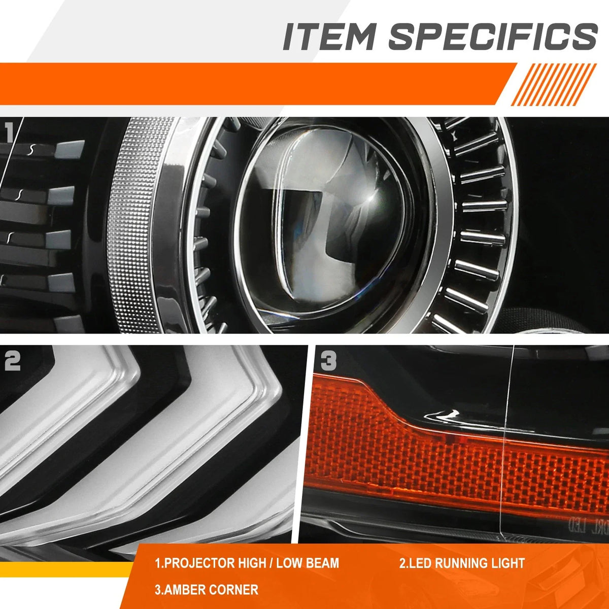 HID Headlight Projector Lamp for Ford Mustang 2018-2022