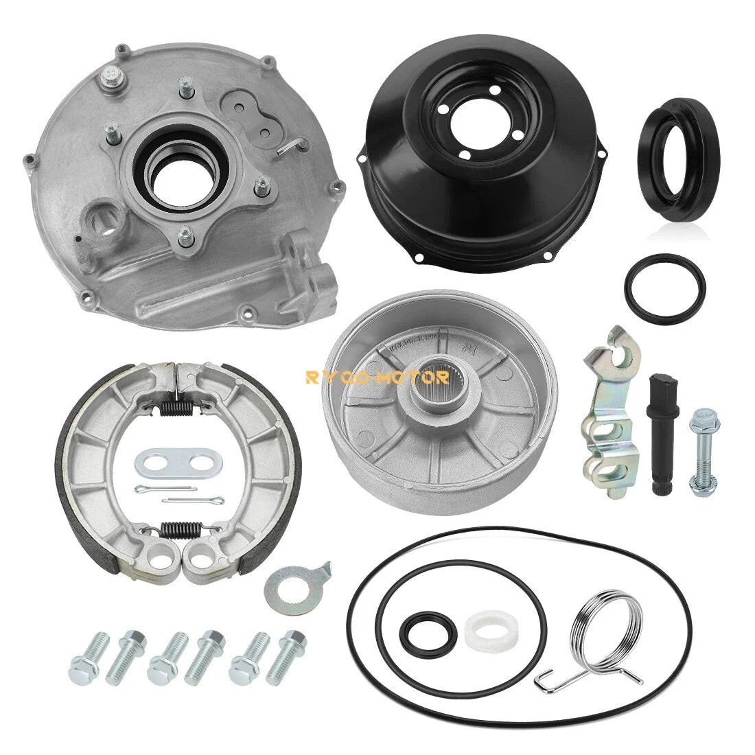 Set of 4 Rear Brake Plate Drum Hub Cover Shoes for Honda Rancher 420 (2007–2013)