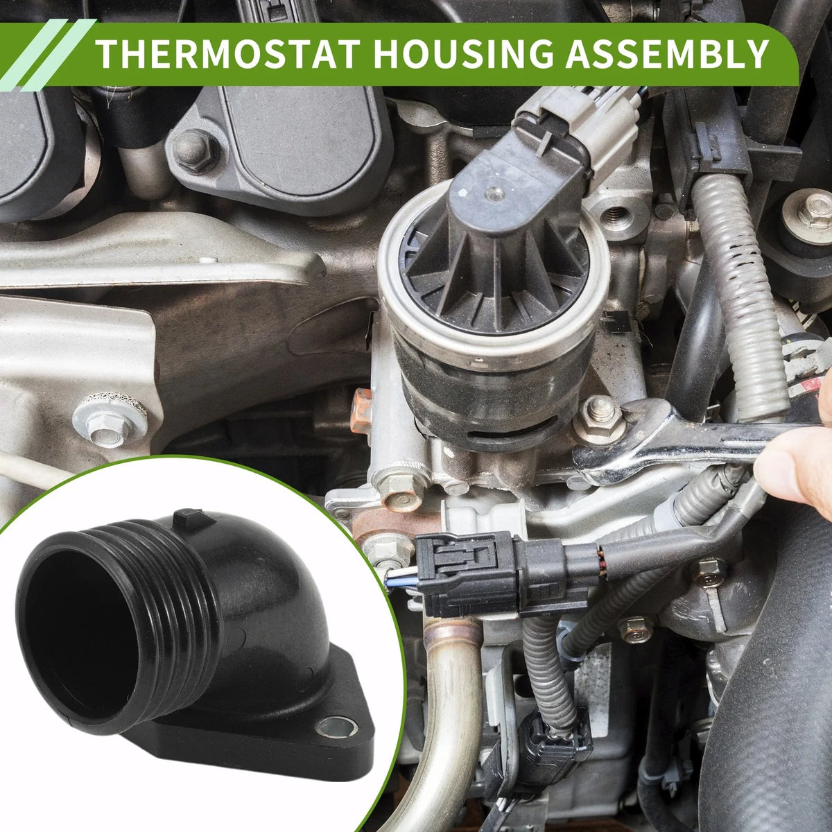 Engine Coolant Thermostat Housing Assembly for BMW Z3 E34 E36 316i 318i (1989–2000)