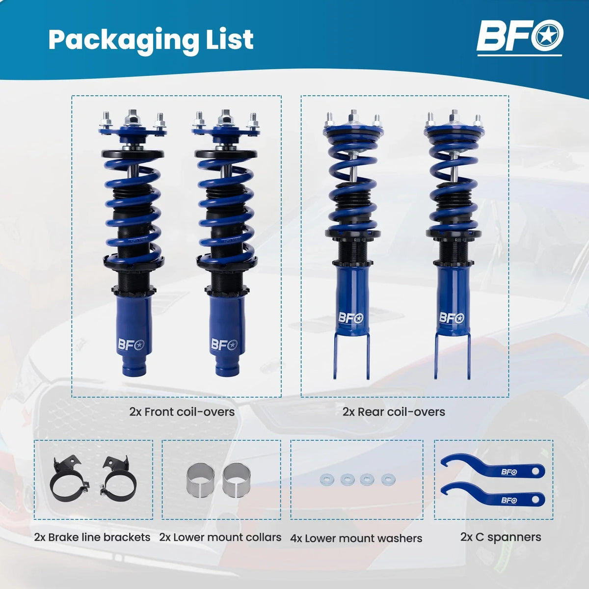 Coilover Struts Absorbers Kit with Adjustable Height for Honda Civic 96-00