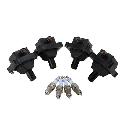Ignition Coil Set with 4 Iridium Spark Plugs for Mercedes R170 1998-2005