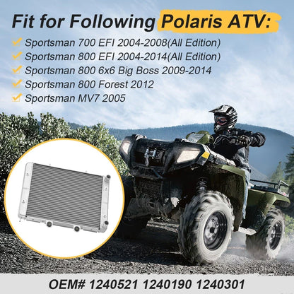 Radiator for ATV Sportsman 700 800 EFI 2004-2014 1240190 1240301