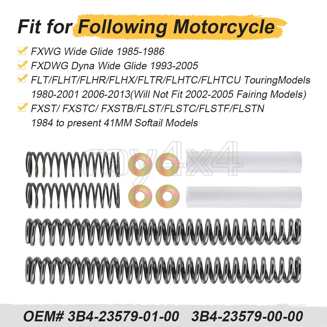 41mm Front Fork Springs for Lowering Kit Dyna Wide Glide 1985-2005