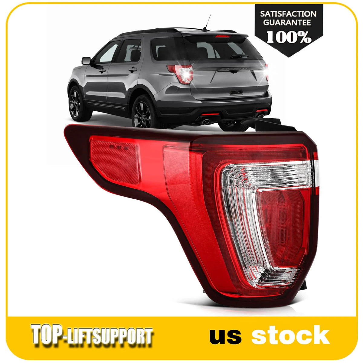 Left Taillight Assembly for Ford Explorer (2016–2019) LED Red Brake Lamp