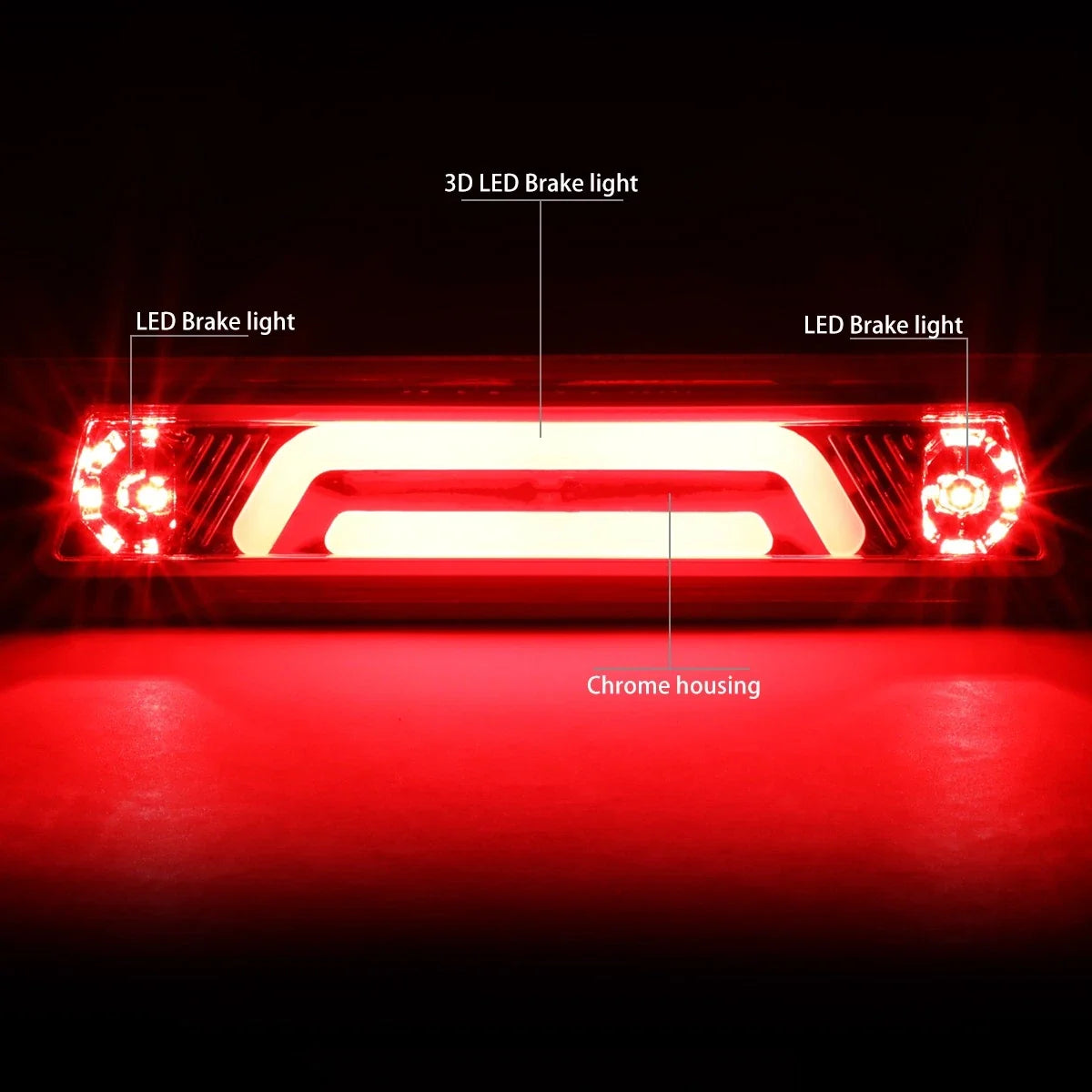 LED Third Brake Light Spoiler for Mustang LX (1987–1993) - Chrome