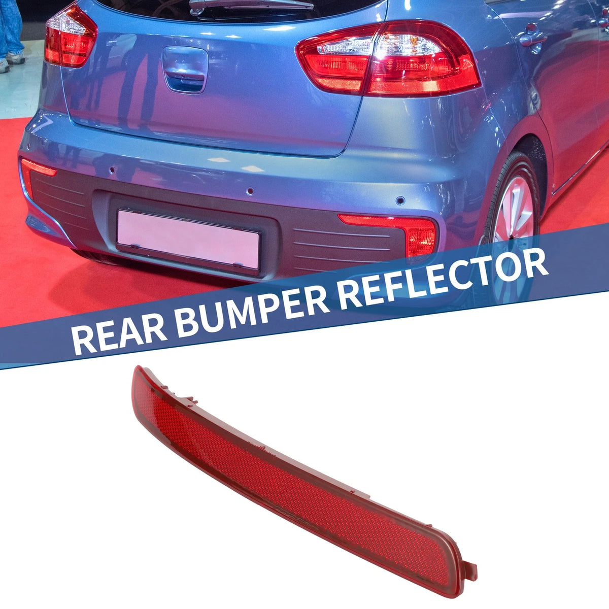 Rear Right Bumper Reflector No. 924061W000 for Kia Rio S (2012–2015) Red