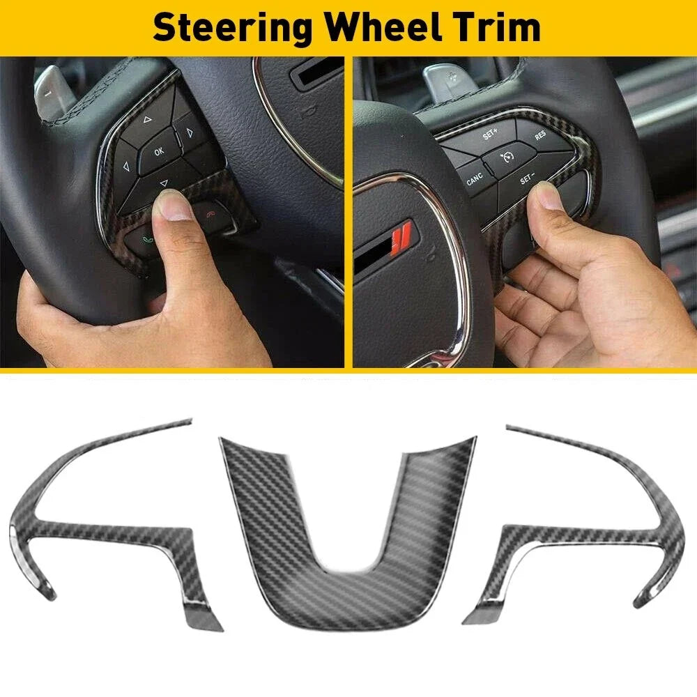 Steering Wheel Cover Trim Kit Set of 4 for Dodge Challenger 2015-Present