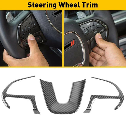 Steering Wheel Cover Trim Kit Set of 4 for Dodge Challenger 2015-Present