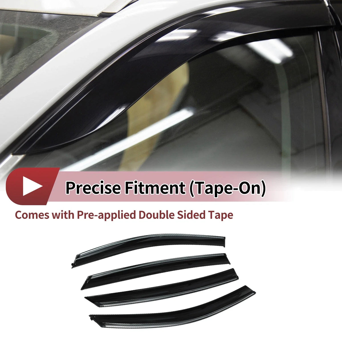 Set of 4 Window Deflectors for Kia Optima (2011–2015) Black Vent Visors