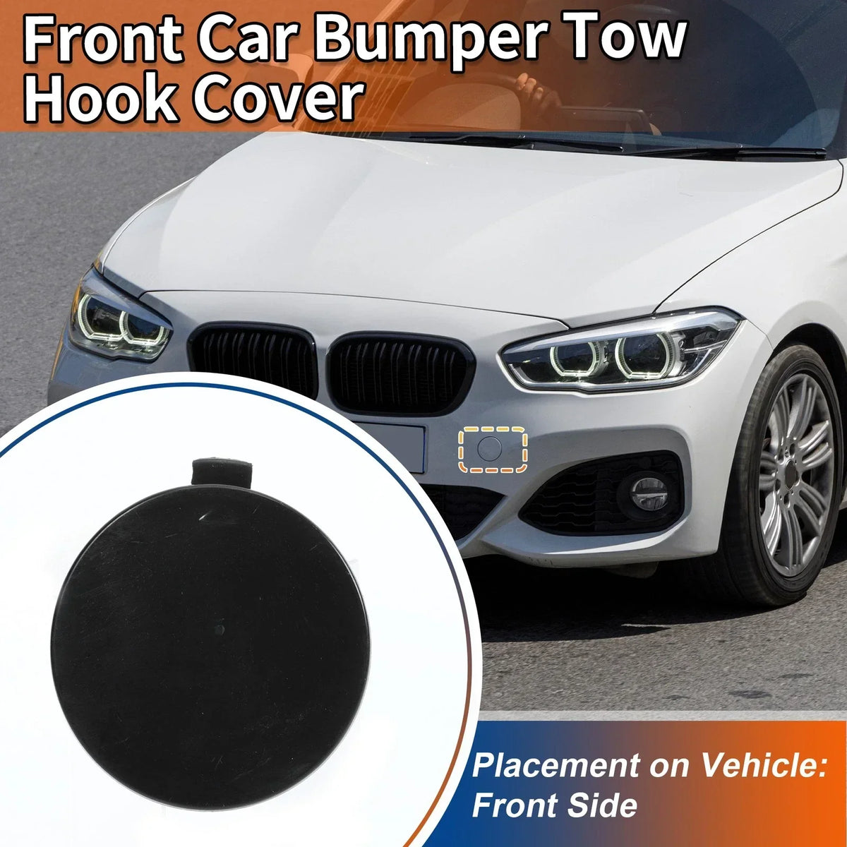 Unpainted Front Tow Hook Cover for BMW 1 Series F20 Bumper