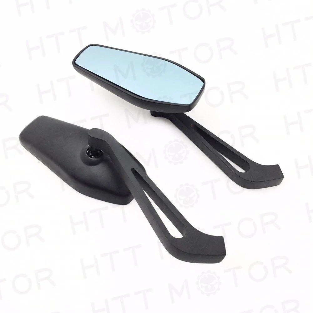 Motorcycle Rearview Mirrors - Black Finish (8mm 10mm Universal Fit)
