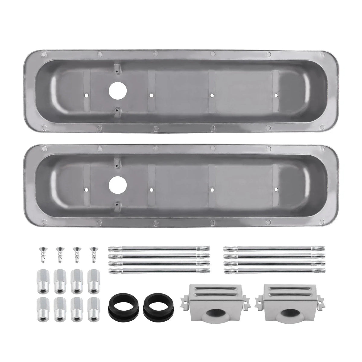 Polished Center Bolt Valve Covers 2X for SBC Small Block Chevy 283-327