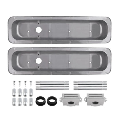 Polished Center Bolt Valve Covers 2X for SBC Small Block Chevy 283-327