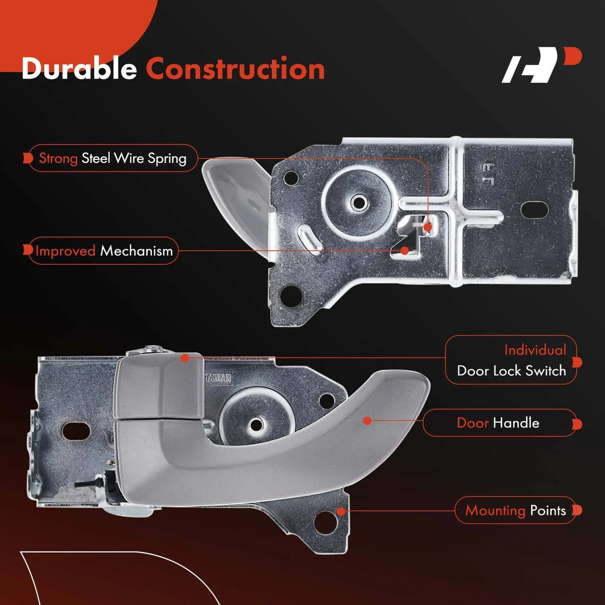 Interior Door Handle Front Left Light Gray for 2003-2009 Kia Sorento