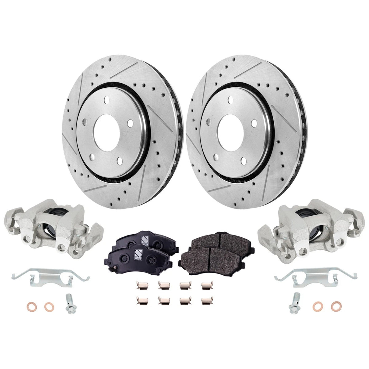 2X Front Brake Kit with Calipers for Dodge Journey (2009–2012)