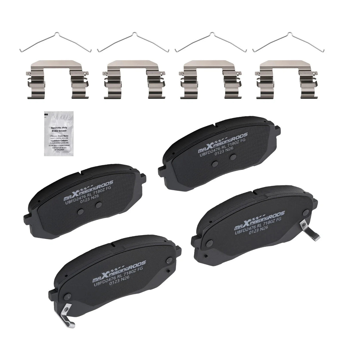 Set of 4 Front Ceramic Brake Pads for Hyundai Sonata (2015–2019) D1826