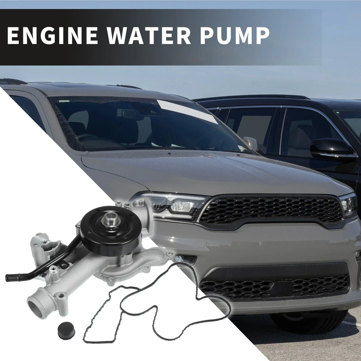 Water Pump Assembly for Chrysler Aspen 2007-2009 w/ Rubber Band Kit