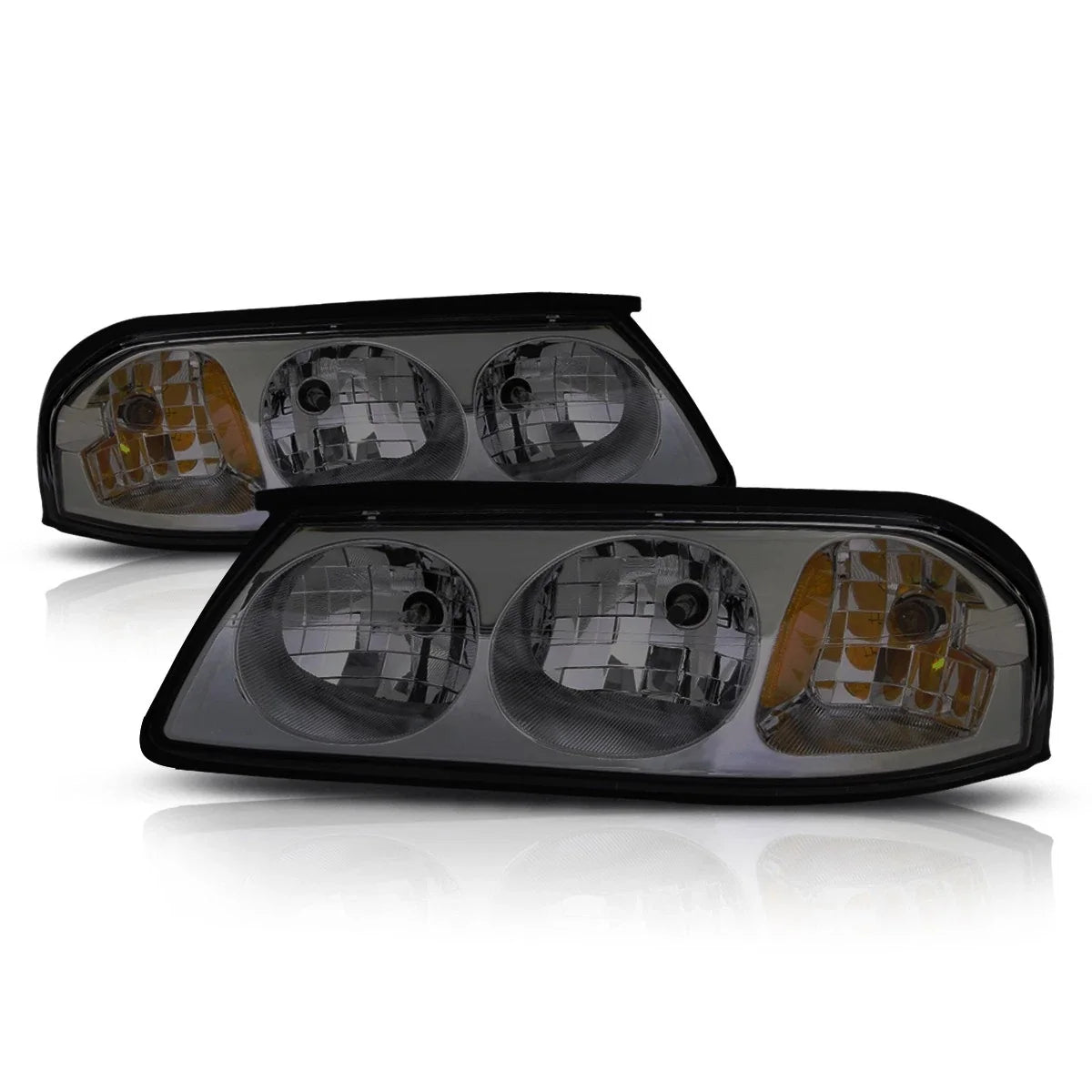 Smoked Housing Amber Corner Signal Headlight Lamps Pair for Chevy Impala (2000–2005)