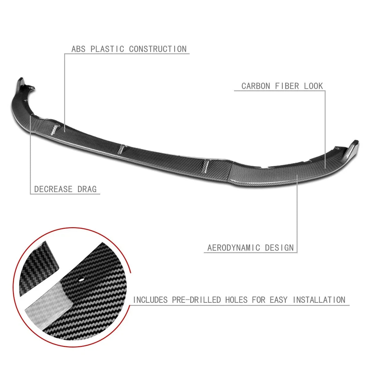 Front Bumper Lip Lower Diffuser Wing for Mazda MX-5 Miata ND (2016–2021)