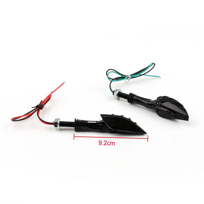 LED Turn Signal Indicators - Universal Motorcycle Black Skeleton Hands