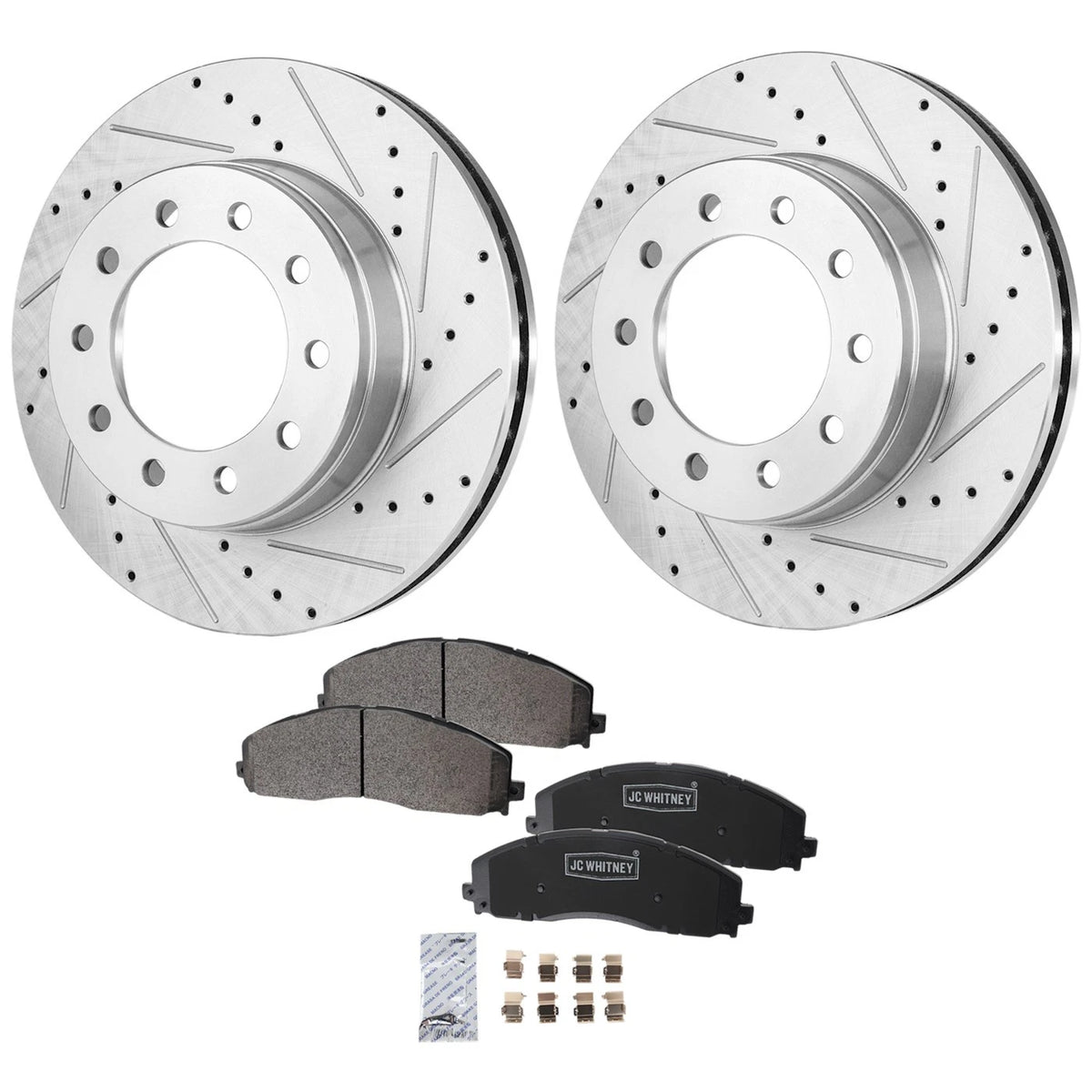 Front Brake Disc Rotors and Pads Kit for Ford F-450 Super Duty (2013–2016)