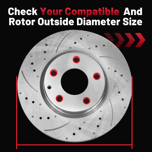 Front Drilled Rotors & Brake Pads for Chevy Silverado GMC Sierra 1500 (2007–2018)