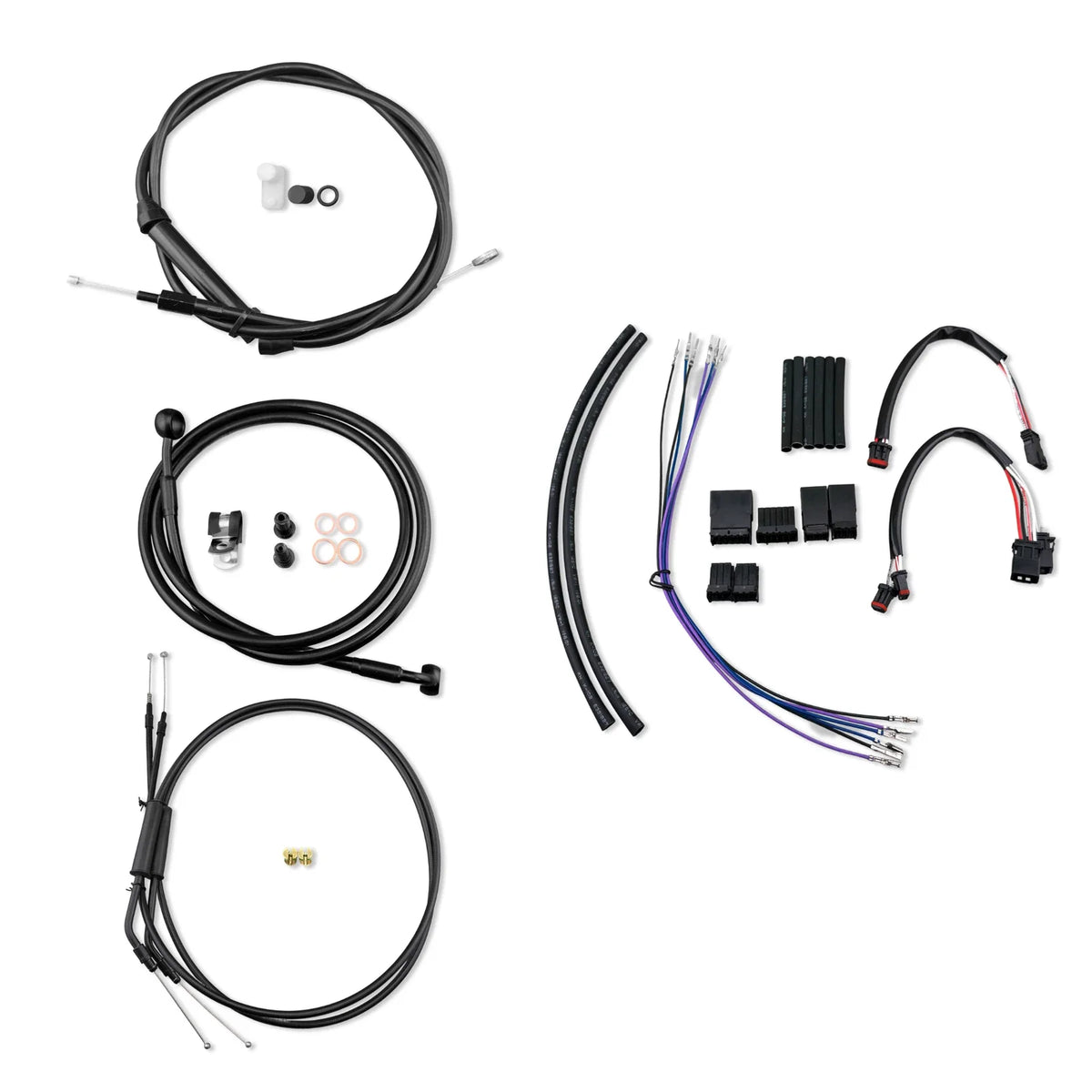 16-Inch Brake Line Kit in Black Stainless for Harley Softail 2011-2015