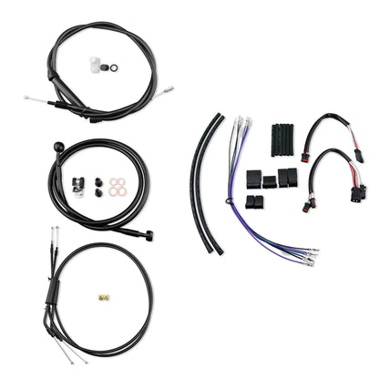 16-Inch Brake Line Kit in Black Stainless for Harley Softail 2011-2015