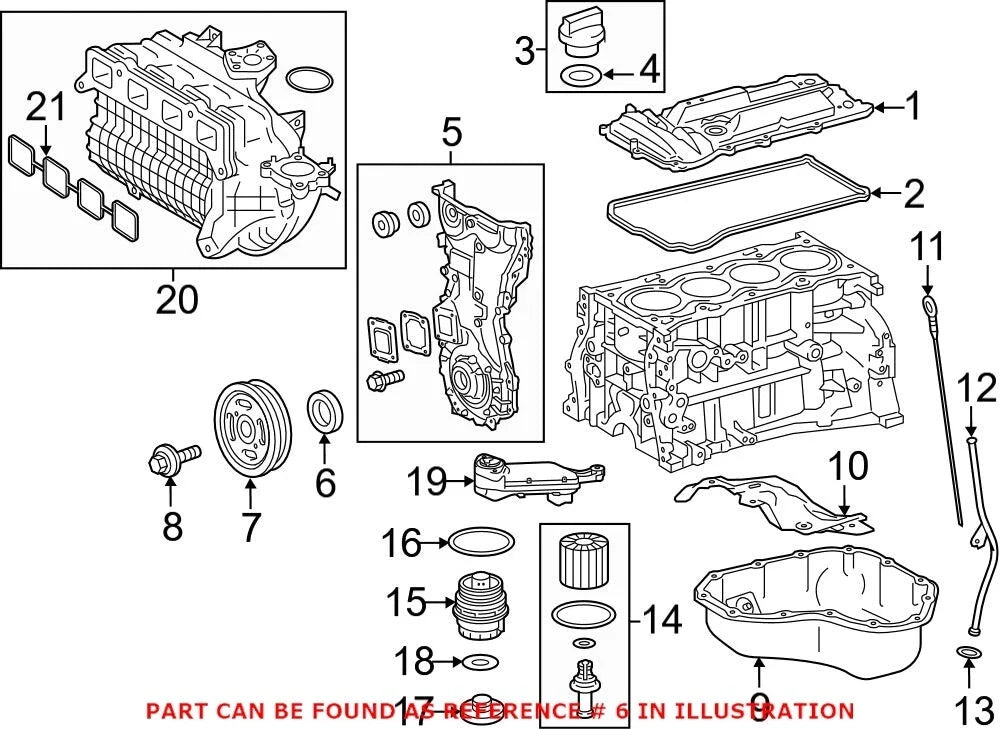 Front Engine Crankshaft Seal for Toyota Avalon Camry Highlander RAV4 Sienna