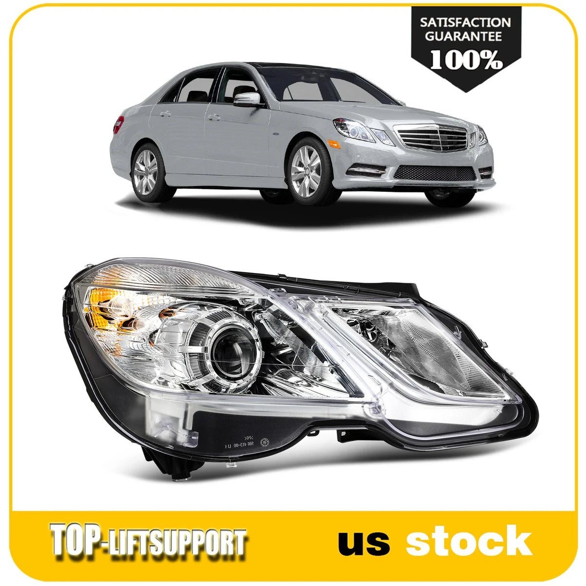Passenger Side Projector Headlight for Mercedes Benz E350 E400 E550 (2010–2013)