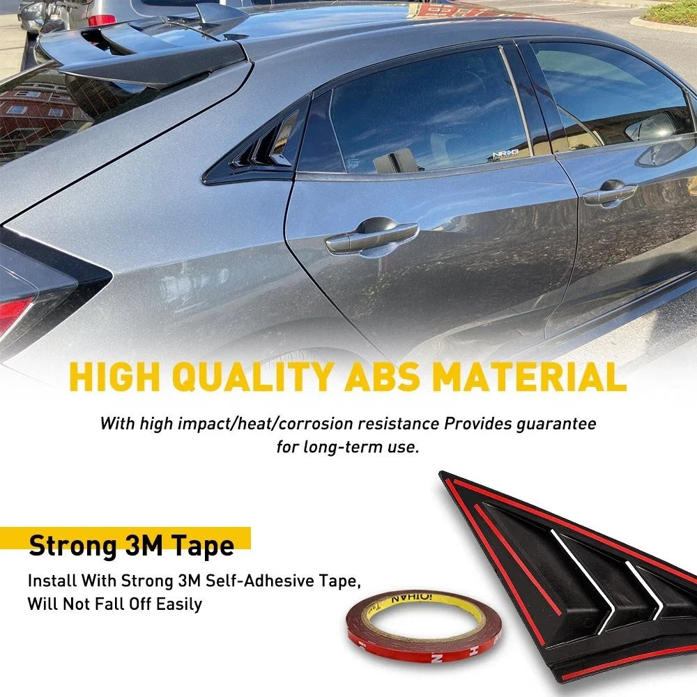 Carbon Fiber Quarter Window Louver Cover for Honda Civic 2016-2020