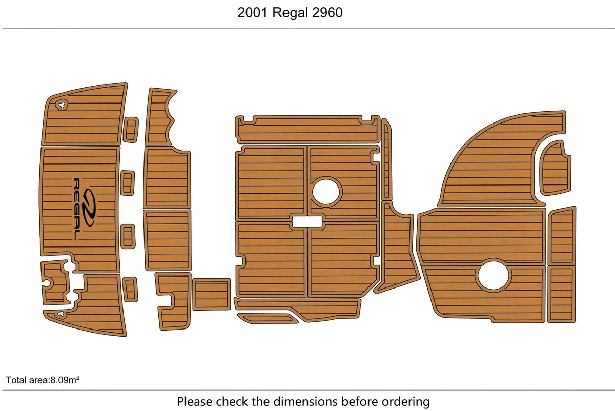EVA Foam Teak Deck Flooring Mat for Regal 2960 (2001)