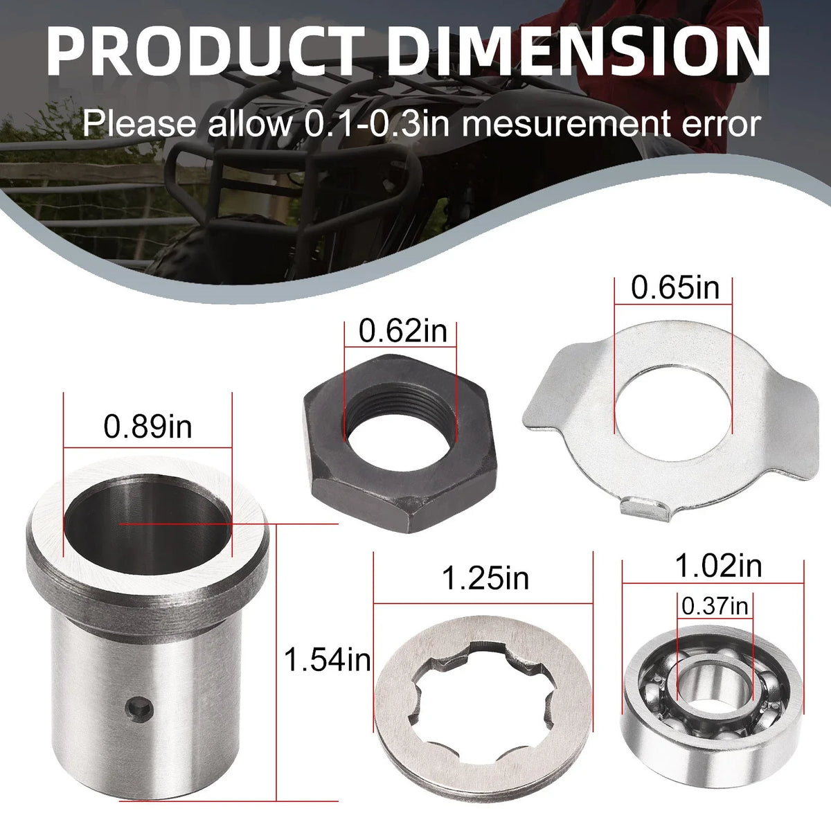 Front Lock Nut with Washer for Yamaha Warrior 350 YFM350X 1987-2004