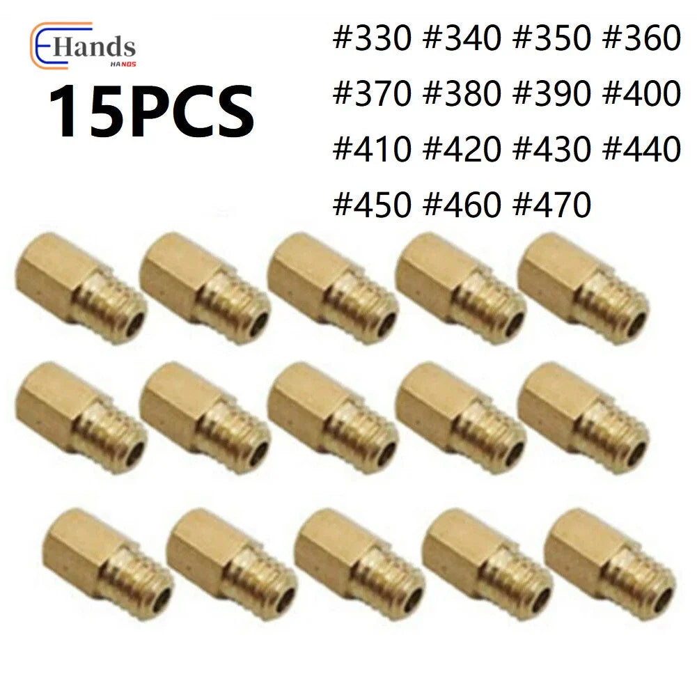 Set of 15 Hex Main Jets for Mikuni VM/TM/TMX Carburetor (330-470)