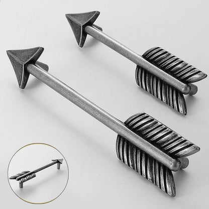 Universal Silver Arrow Door Pull Handles for Kitchen Cabinets - 2Pcs
