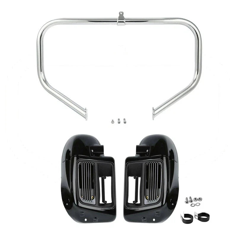 Lower Vented Fairing with Engine Crash Bar for Harley Touring 2014-2024