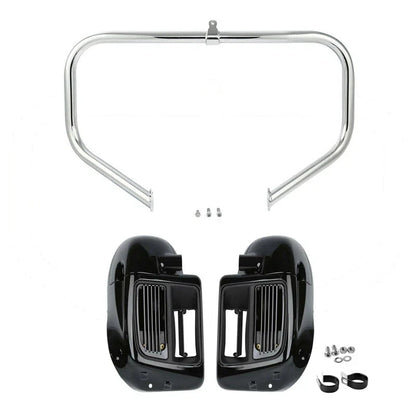 Lower Vented Fairing with Engine Crash Bar for Harley Touring 2014-2024