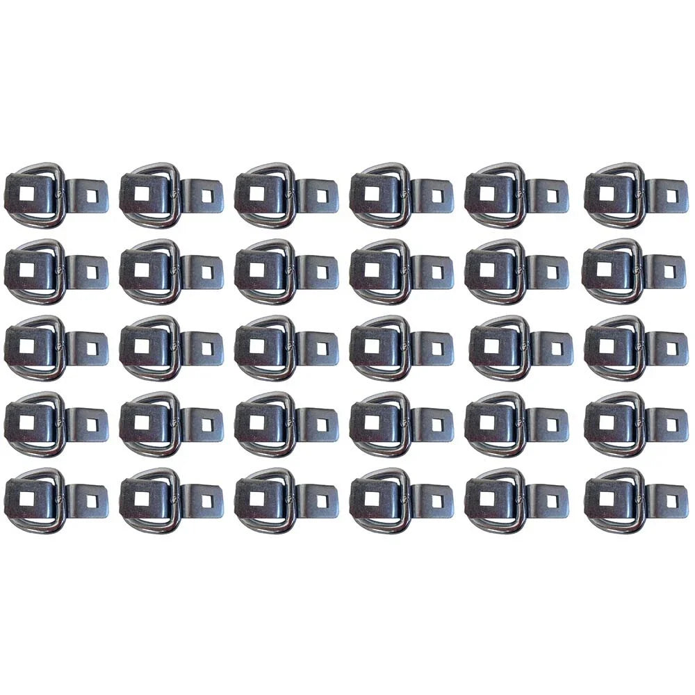 Set of 4 Bolt On D Ring Tie Down Straps for Flatbed Trailers (30 3/8")