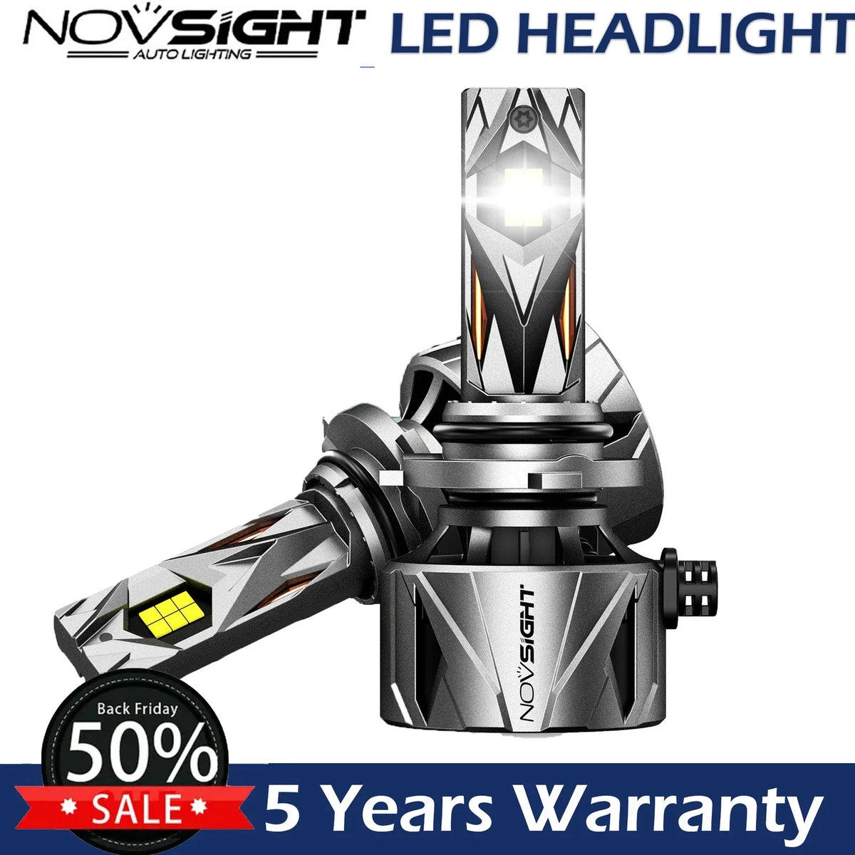 LED Headlight Bulbs 9005 HB3 (2-Pack) - 60000LM, 240W, 6500K