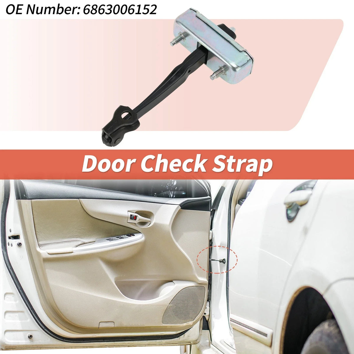 Tailgate Door Check Strap for Toyota Camry LE SE XLE XSE (2018–2022) No.6863006152