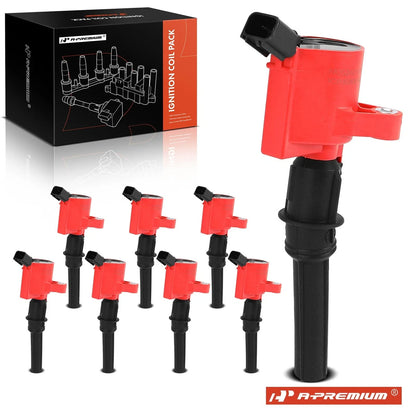 8X Red Ignition Coil for Ford F-150, Explorer, Mustang (1997–2010)