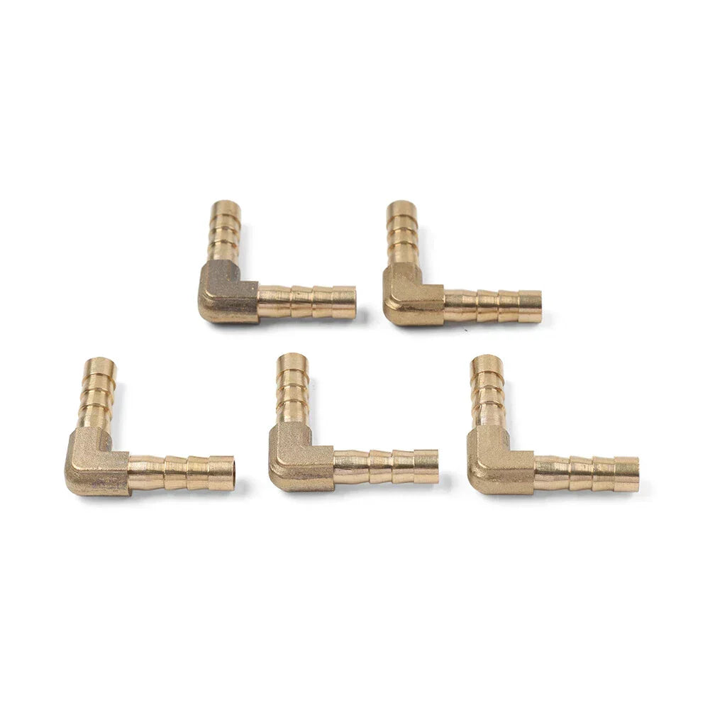 5Pc Brass 90° Elbow Hose Barb Pipe Fitting 5/16