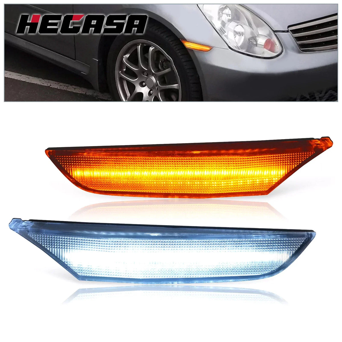 Pair of LED Side Marker Lights for Infiniti G35 & Nissan Skyline