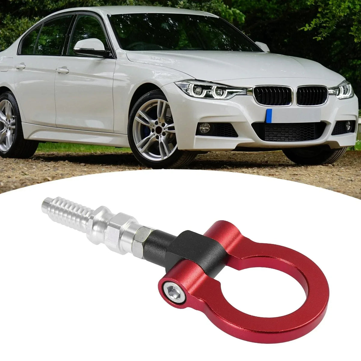 Aluminum Alloy Tow Hook for BMW 325i 328i 335i 550i Front Bumper - Red