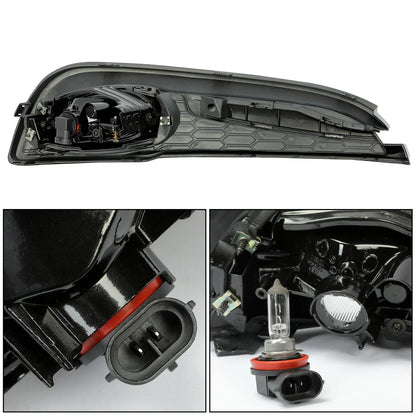 Set of 2 Yellow Fog Lights with Switch for Honda Civic 4DR Sedan (2013–2015)